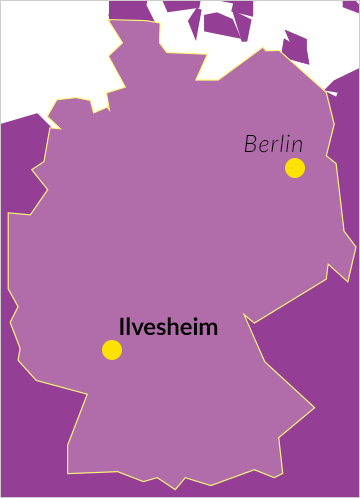 Landkarte von Deutschland mit Verweis auf Ilvesheim